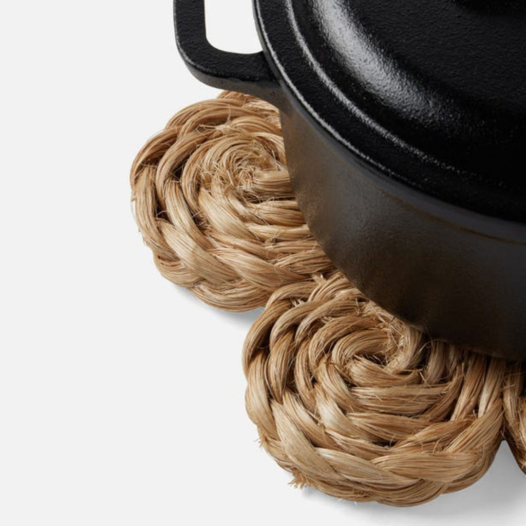 Keenan Natural Bubbles Pot Trivets Abaca Set/2