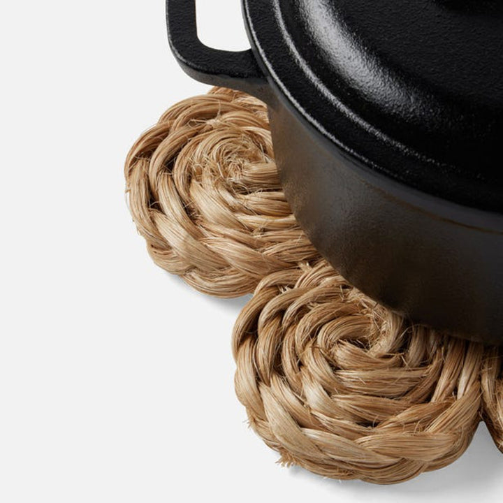 Keenan Natural Bubbles Pot Trivets Abaca Set/2