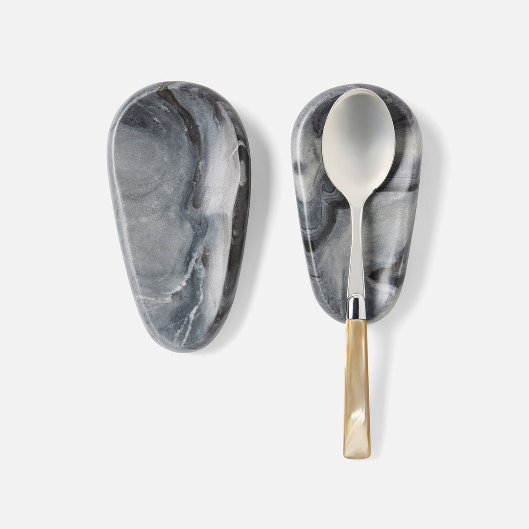 Neya Gray Spoon Rest Marble Set/2
