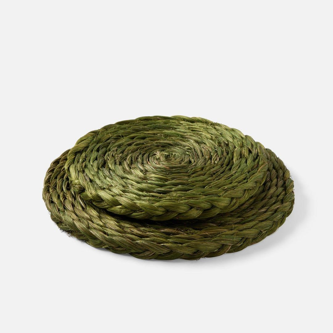 Reid Green Round Pot Trivets Abaca Set/2