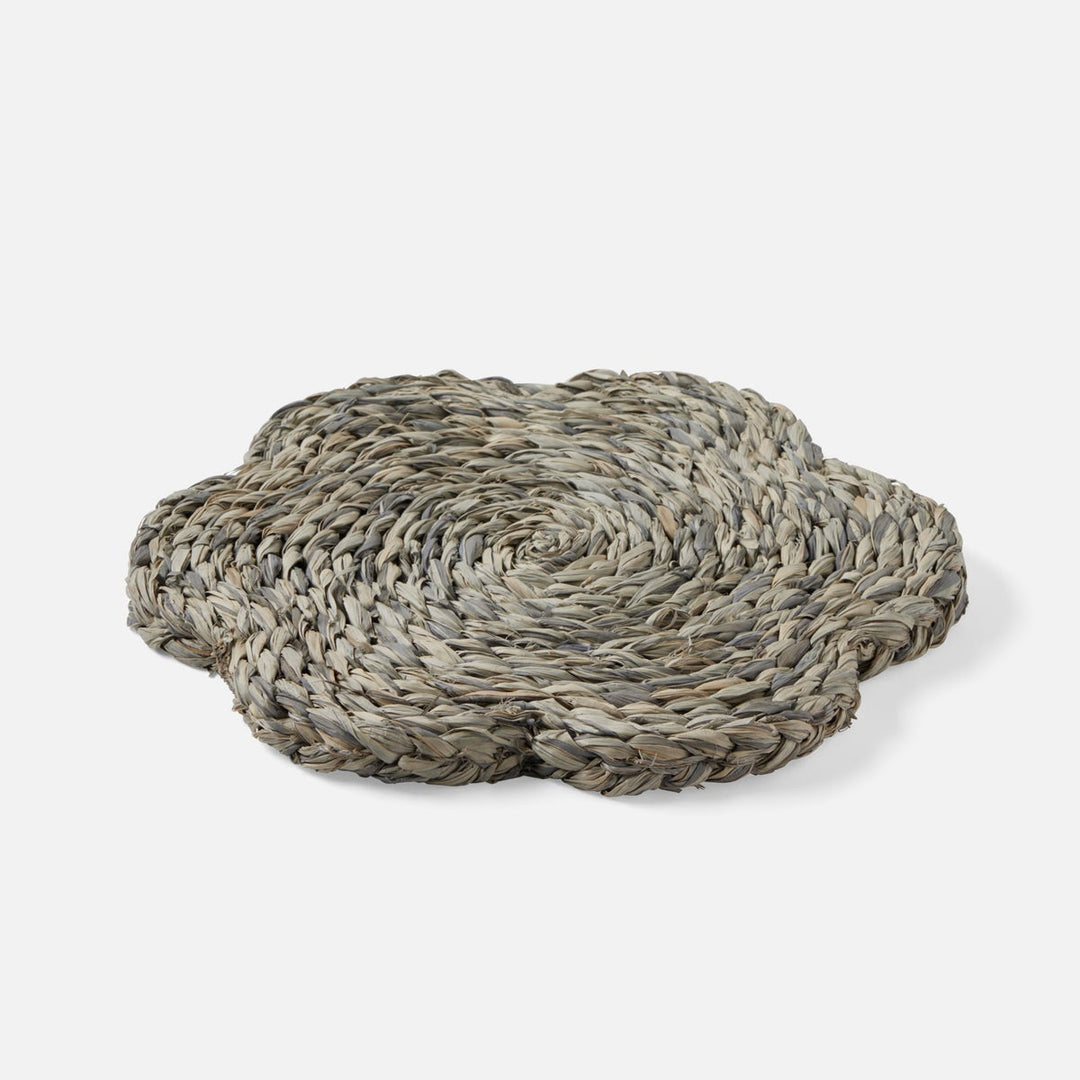 Romy Mixed Gray Pot Trivets Raffia Set/2