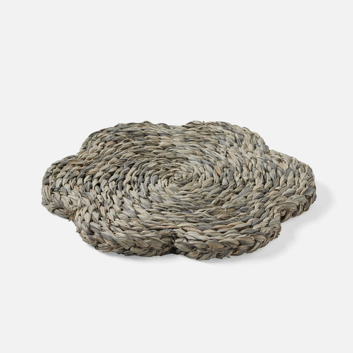Romy Mixed Gray Pot Trivets Raffia Set/2