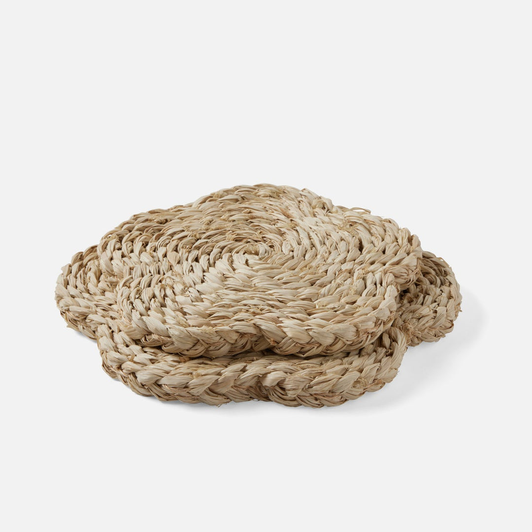 Romy Natural Pot Trivets Raffia Set/2