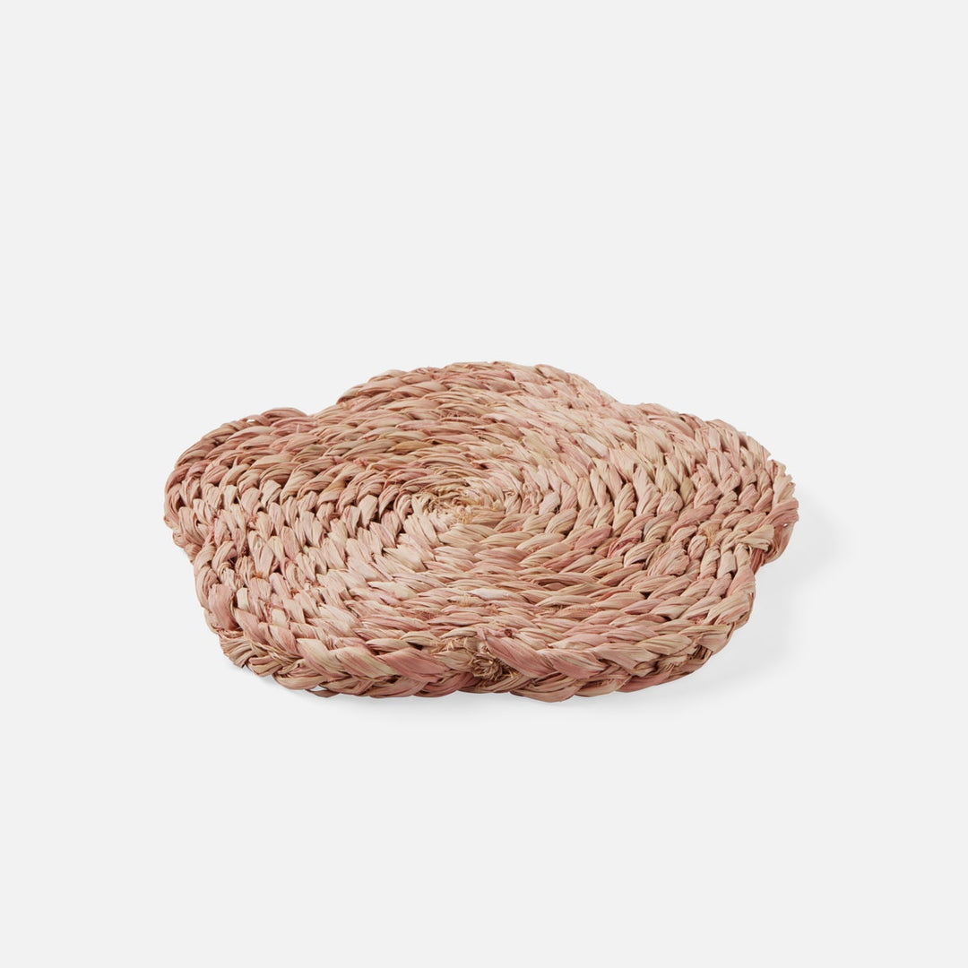 Romy Light Pink Pot Trivets Raffia Set/2