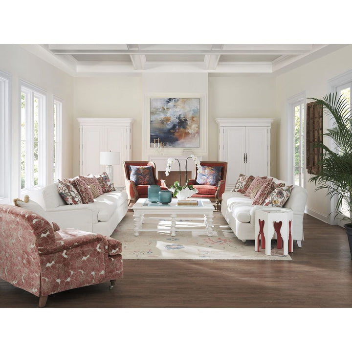 Side Tables Bilbao Hexagonal End Table With Coral Accents - Polo Mallet White