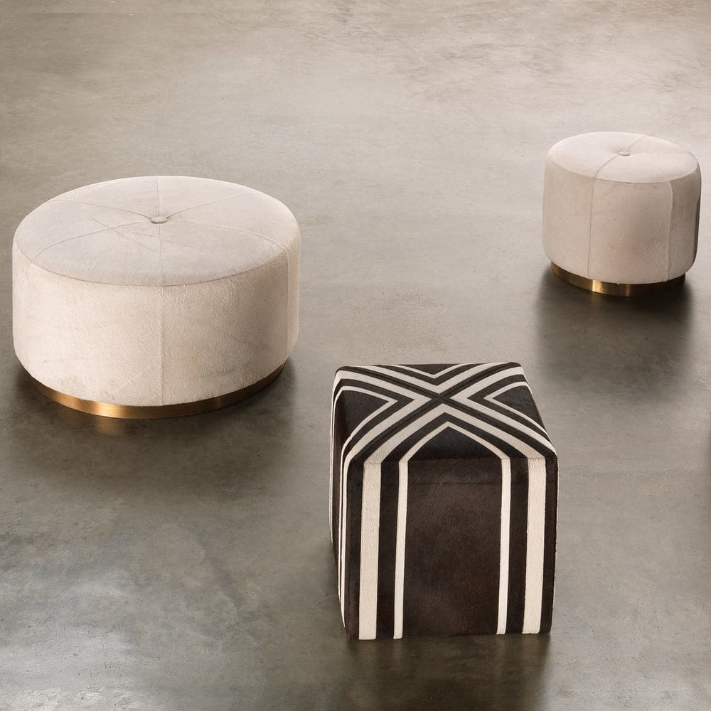 Thackeray Round Pouf-Jamie Young-JAMIEYO-20THAC-LGWH-Stools & OttomansWhite-Large-2-France and Son