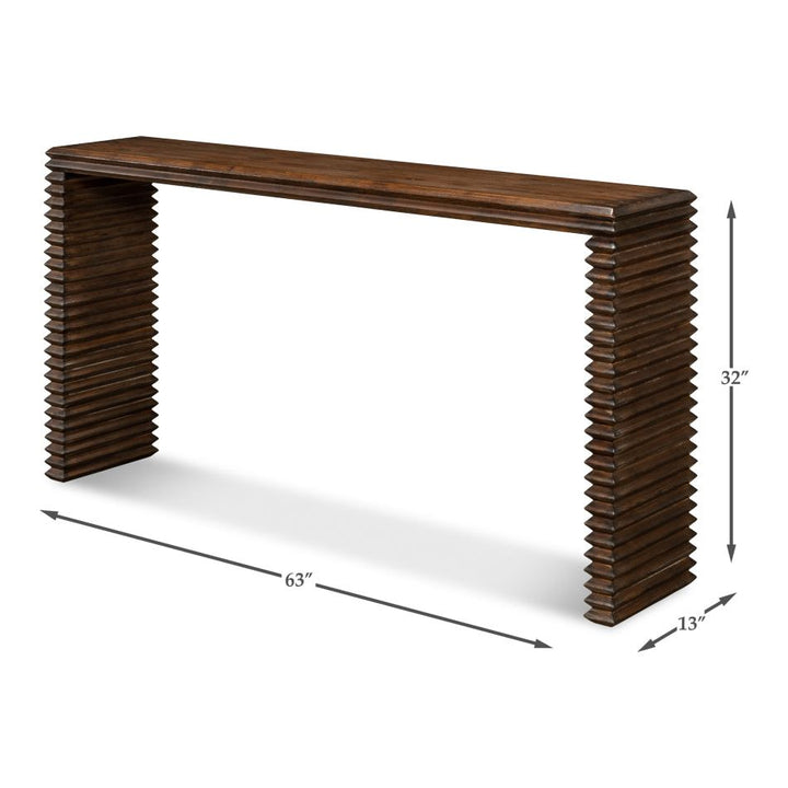 Stacked Console Table - French Brown Finish