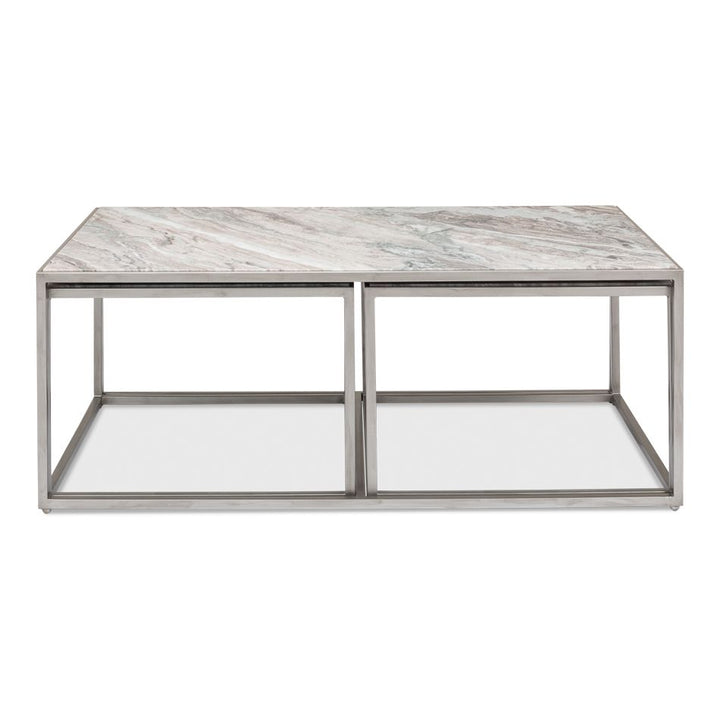 Set Of 3 Nesting Low Marble Top Tables