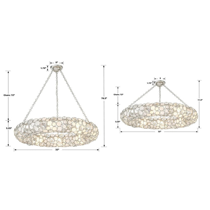 Palla 8 Light Antique Silver Semi Flush Mount-Crystorama Lighting Company-CRYSTO-528P-SA_CEILING-Flush Mounts-2-France and Son