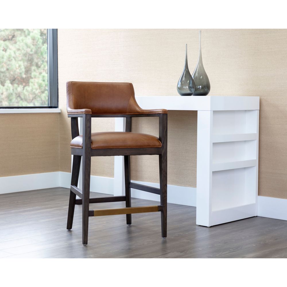 Bar & Counter Stools Brylea Counter Stool - Brown - Shalimar Tobacco Leather