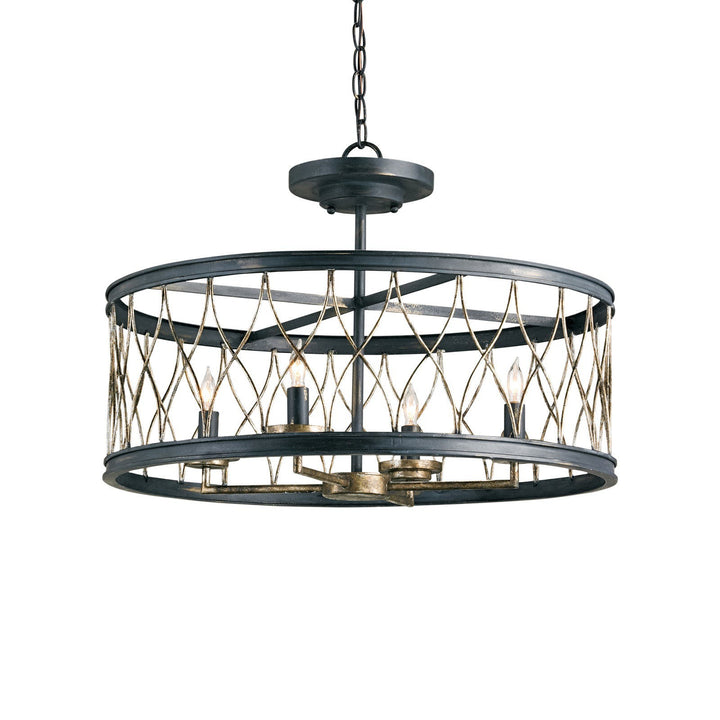 Crisscross Black Semi-Flush Mount