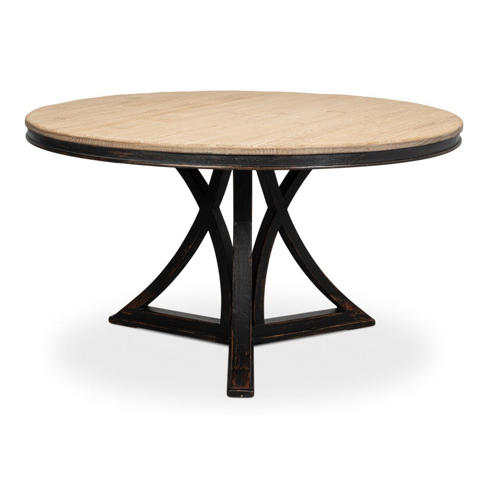 Flying Buttress Dining Table-SARREID-SARREID-53057-5-Dining TablesBlack Transitional-4-France and Son