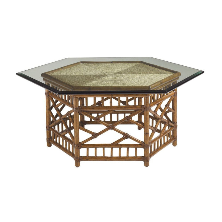 Coffee Tables Key Largo Cocktail Table With Glass Top - Plantation