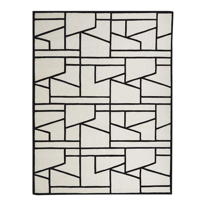 Rugs Zig Zag Rug-Ivory/Black-12 x 15