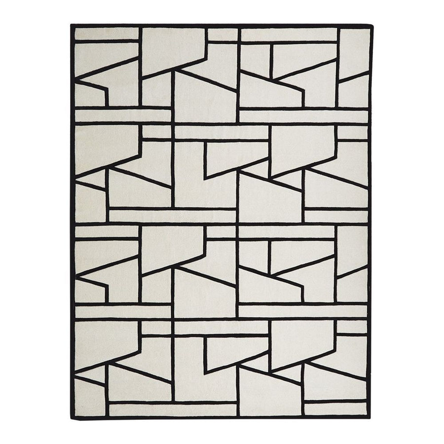 Rugs Zig Zag Rug-Ivory/Black-12 x 15