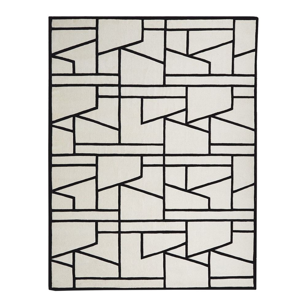 Rugs Zig Zag Rug-Ivory/Black-12 x 18