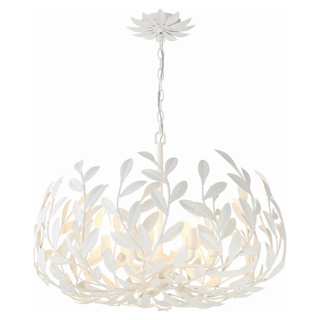 Broche 6 Light Chandelier-Crystorama Lighting Company-CRYSTO-533-MT-ChandeliersWhite-5-France and Son