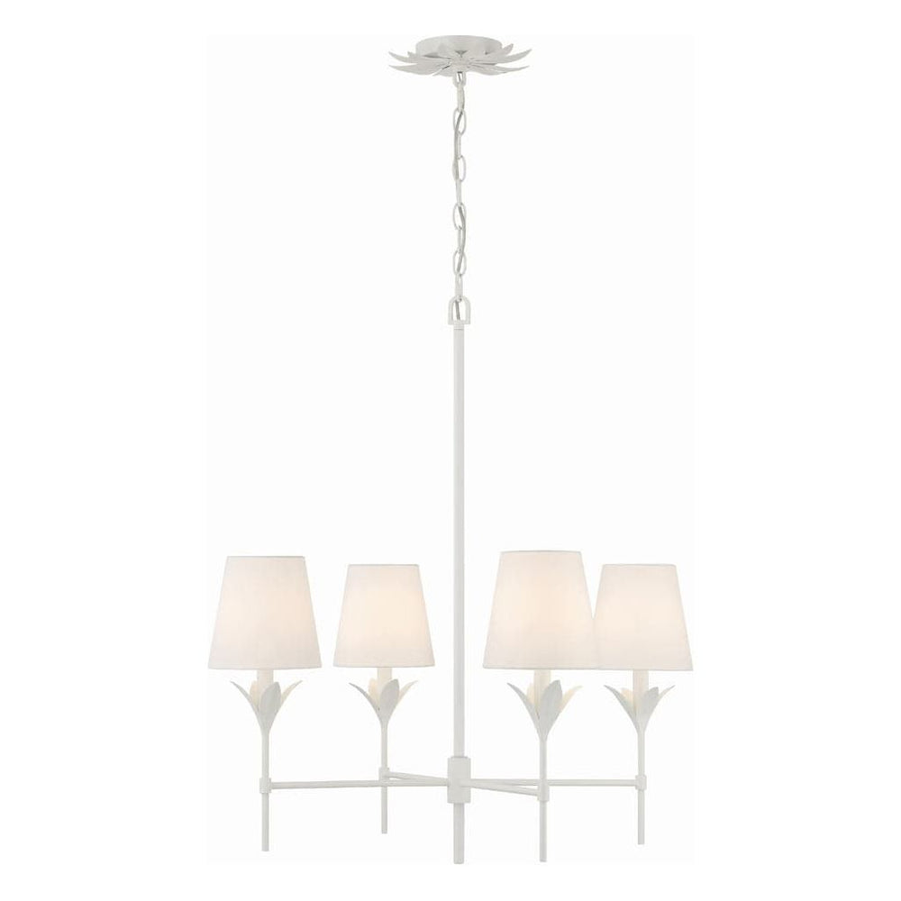 Broche 4 Light Chandelier-Crystorama Lighting Company-CRYSTO-534-MT-ChandeliersMatte White-2-France and Son