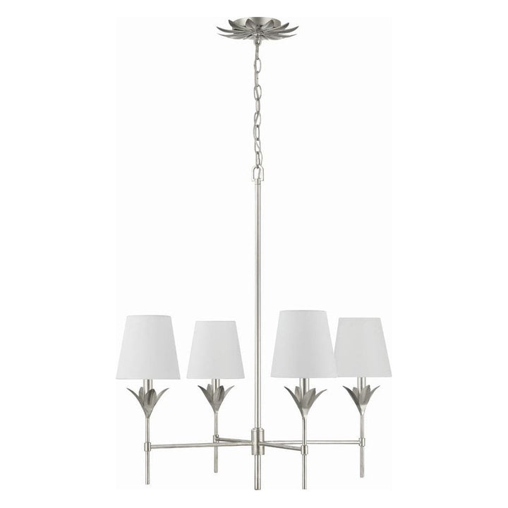 Broche 4 Light Chandelier-Crystorama Lighting Company-CRYSTO-534-SA-ChandeliersAntique Silver-3-France and Son