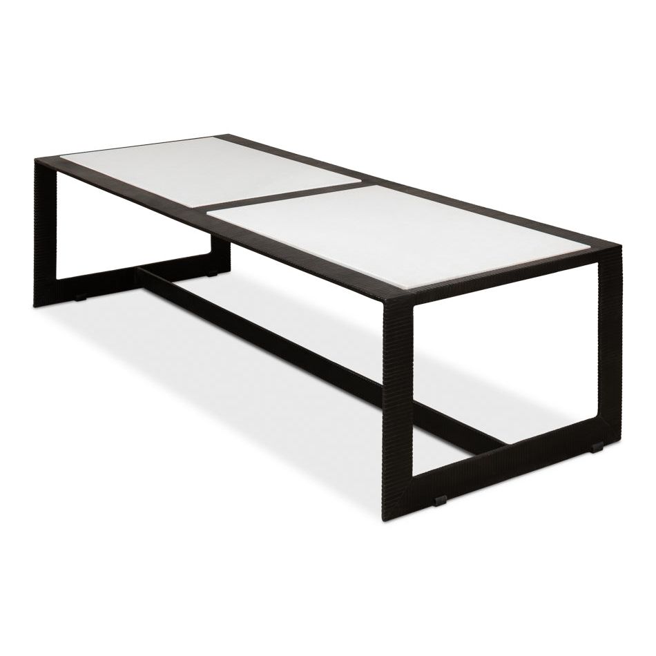 Coffee Tables Ridged Iron Rectangular Coffee Table