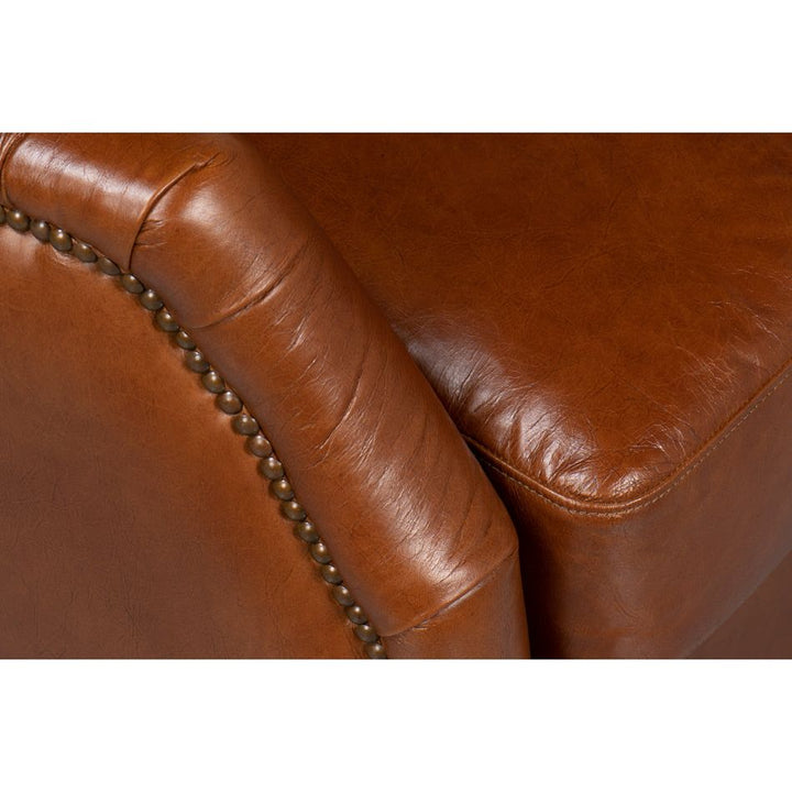 Baker Leather Swivel Chair