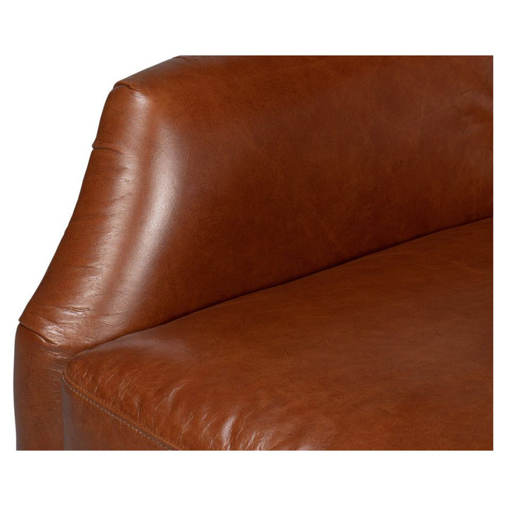 Baker Leather Swivel Chair