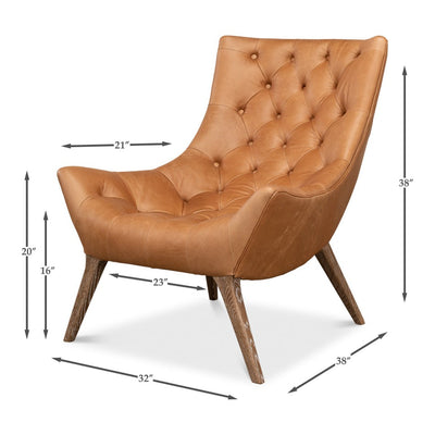 Lola Leather Chair-SARREID-SARREID-53487-Lounge Chairs-4-France and Son