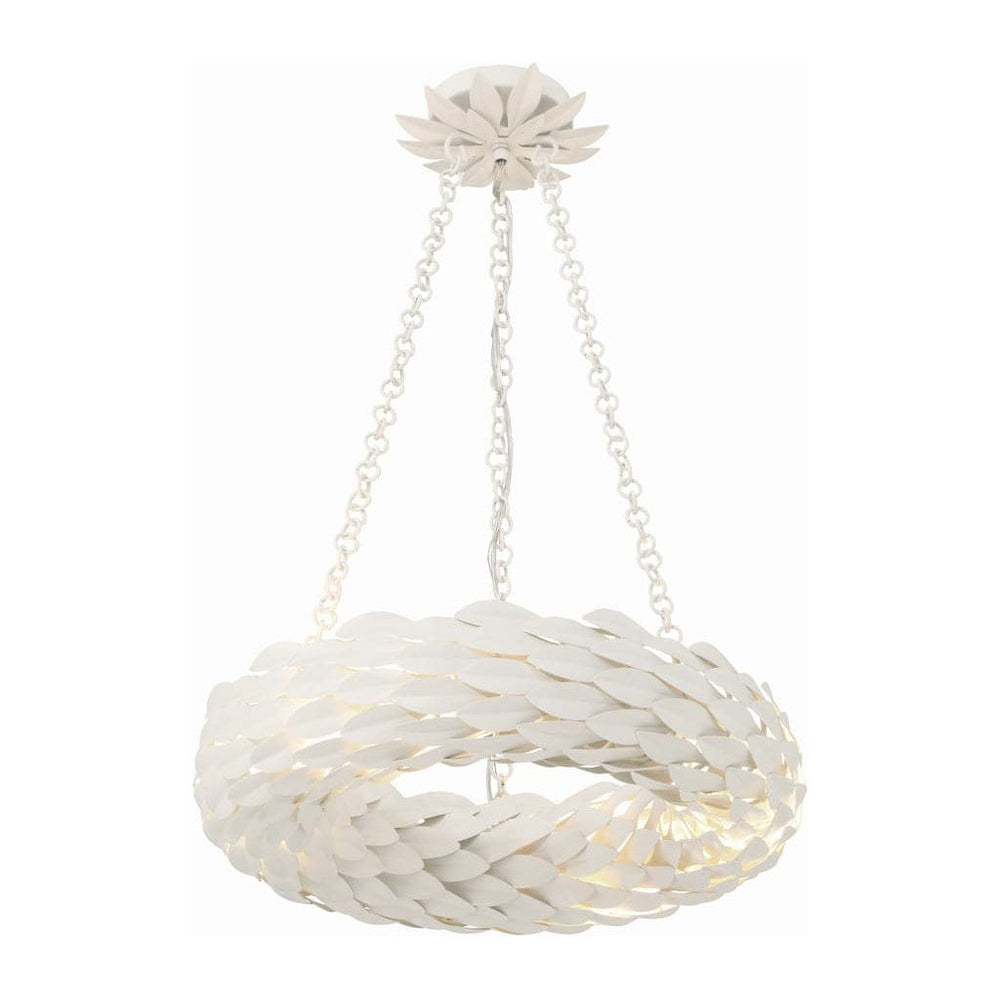 Broche 6 Light Matte White Chandelier-Crystorama Lighting Company-CRYSTO-535-MT-Chandeliers-2-France and Son