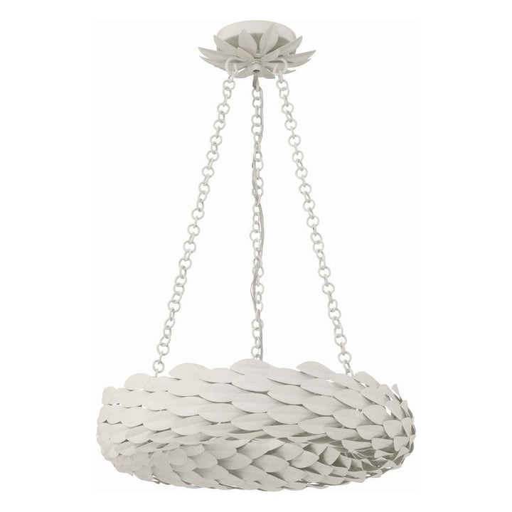 Broche 6 Light Matte White Chandelier-Crystorama Lighting Company-CRYSTO-535-MT-Chandeliers-3-France and Son