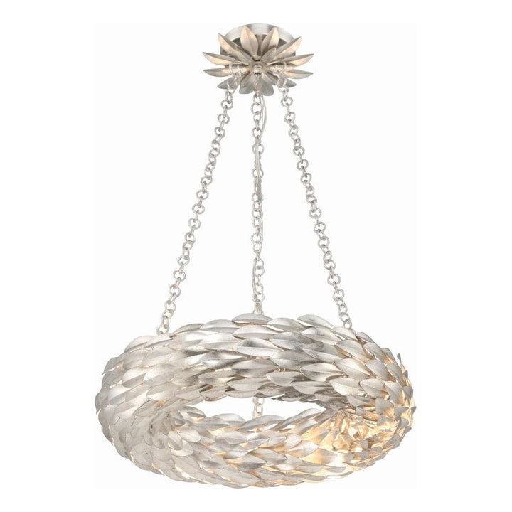 Broche 6 Light Matte White Chandelier-Crystorama Lighting Company-CRYSTO-535-MT-Chandeliers-4-France and Son