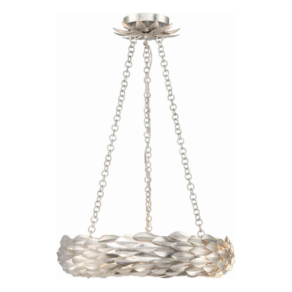 Broche 6 Light Antique Silver Chandelier-Crystorama Lighting Company-CRYSTO-535-SA-Chandeliers-3-France and Son