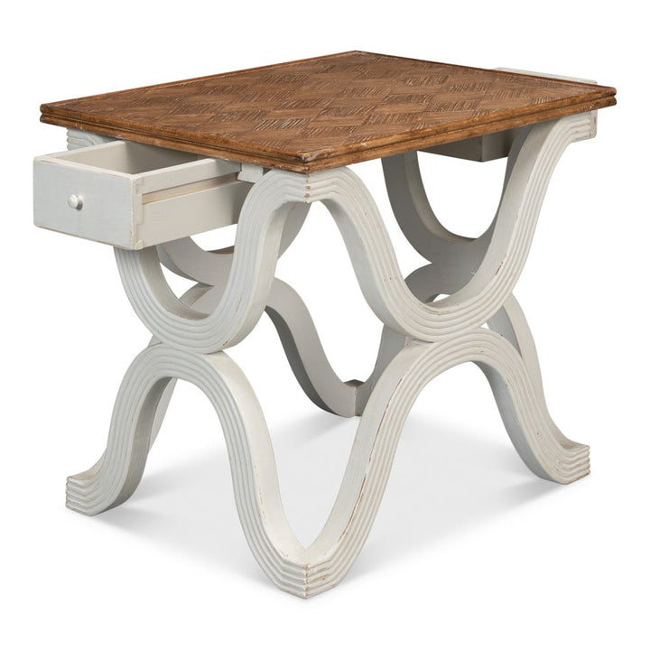 Wavy Side Table-SARREID-SARREID-53530-1-Side TablesStone Grey-4-France and Son