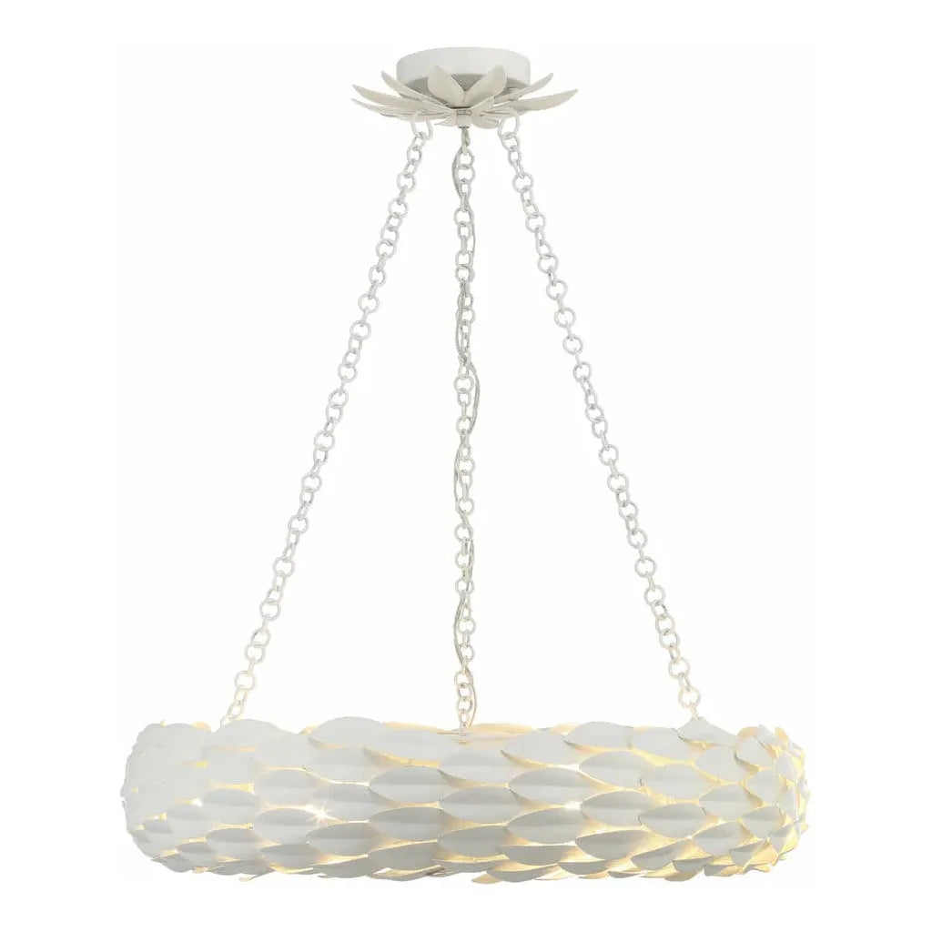 Broche 6 Light Pendant-Crystorama Lighting Company-CRYSTO-536-MT-PendantsMatte white-5-France and Son