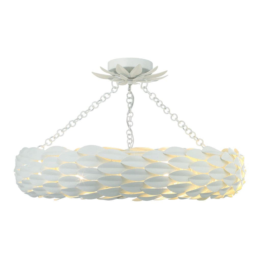 Broche Collection-Crystorama Lighting Company-CRYSTO-536-MT_CEILING-ChandeliersMatte White-6 Light-6-France and Son