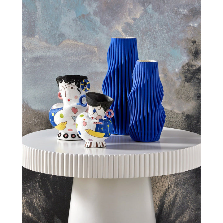 Blue Pleat Medium Vase