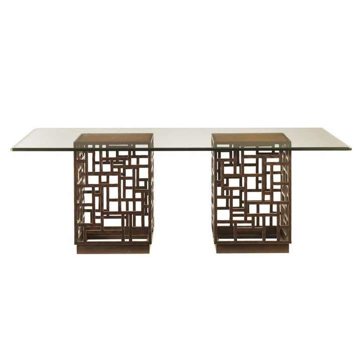Dining Tables South Sea Dining Table With 84 X 48 Inch Glass Top - Bali
