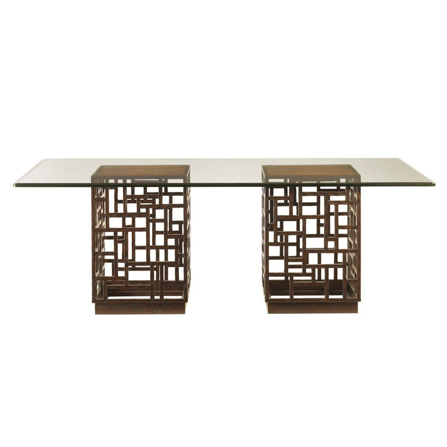 Dining Tables South Sea Dining Table With 84 X 48 Inch Glass Top - Bali