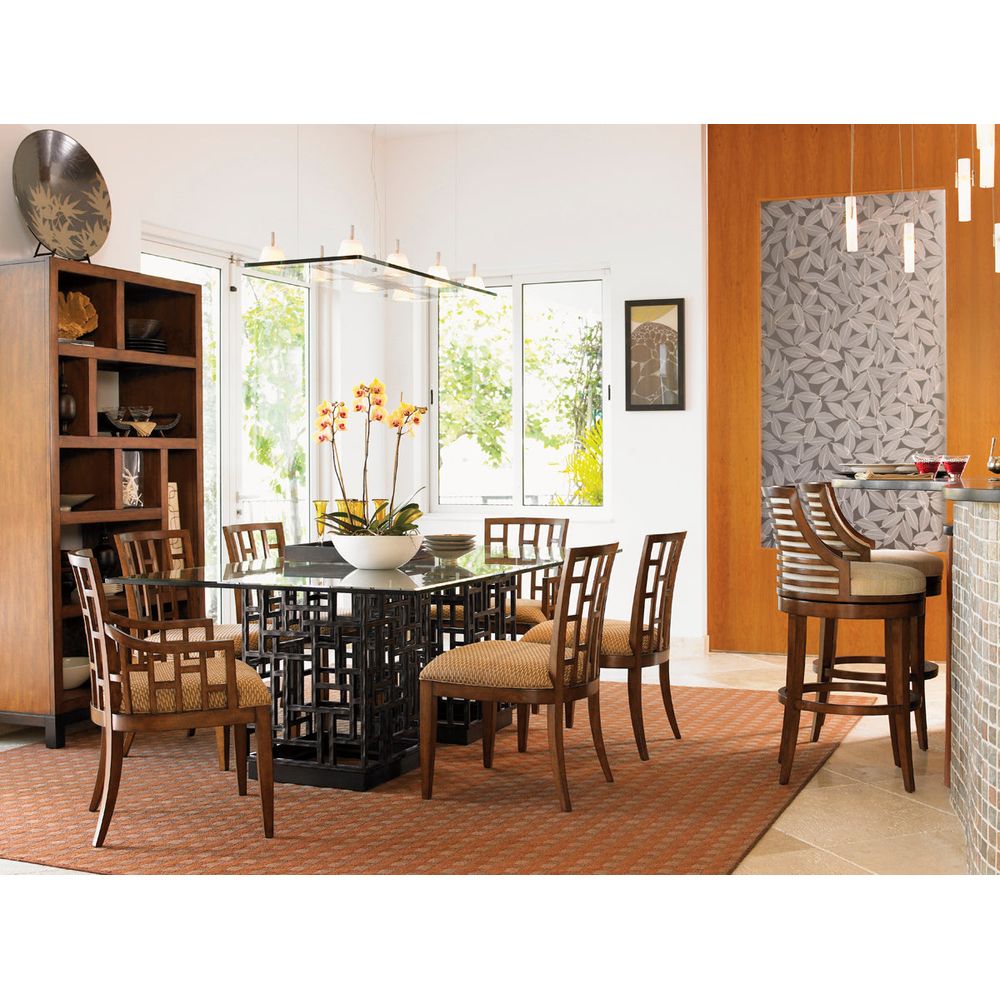 Dining Tables South Sea Dining Table With 84 X 48 Inch Glass Top - Bali