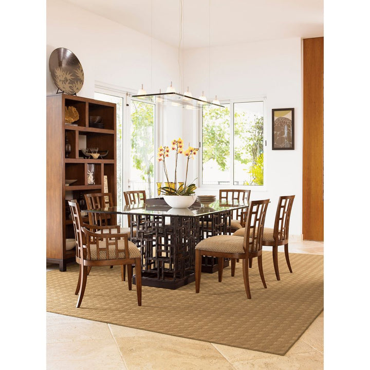 Dining Tables South Sea Dining Table With 84 X 48 Inch Glass Top - Bali