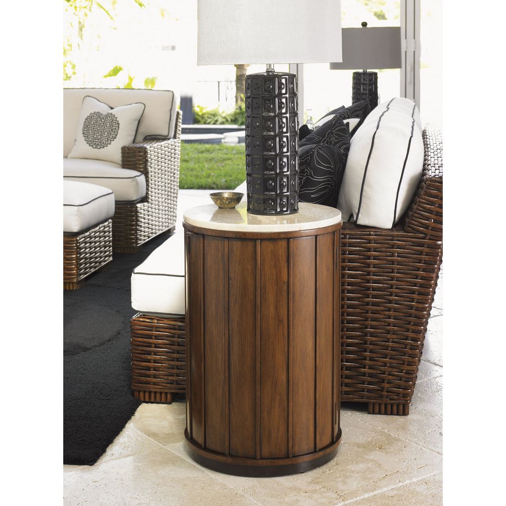 Side Tables Fiji Drum Table With Stone Top - Bali