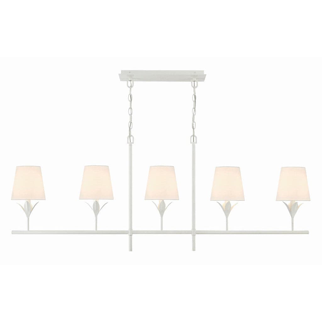 Broche 5 Light Chandelier-Crystorama Lighting Company-CRYSTO-537-MT-ChandeliersMatte White-2-France and Son