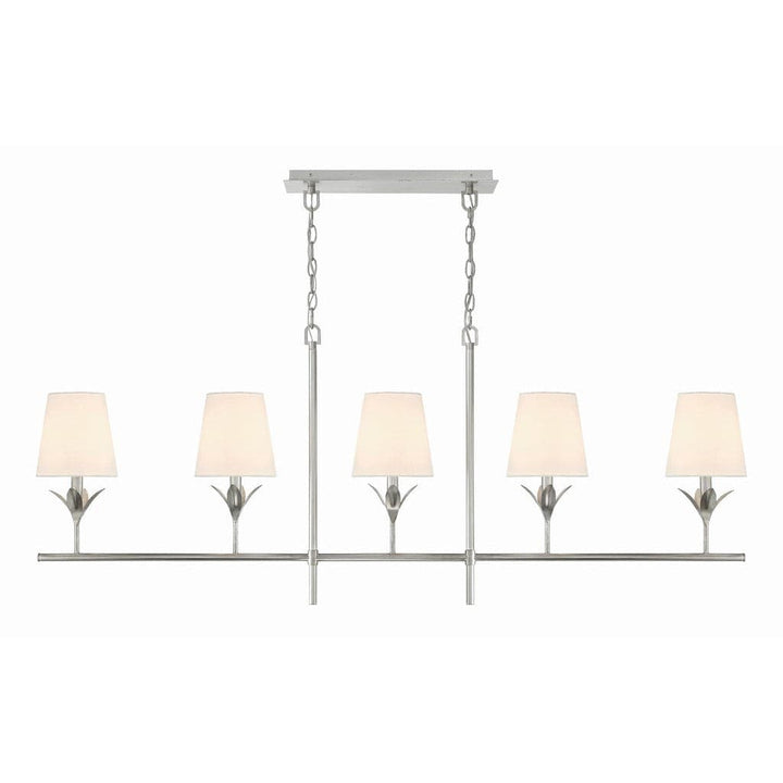 Broche 5 Light Chandelier-Crystorama Lighting Company-CRYSTO-537-SA-ChandeliersAntique Silver-3-France and Son