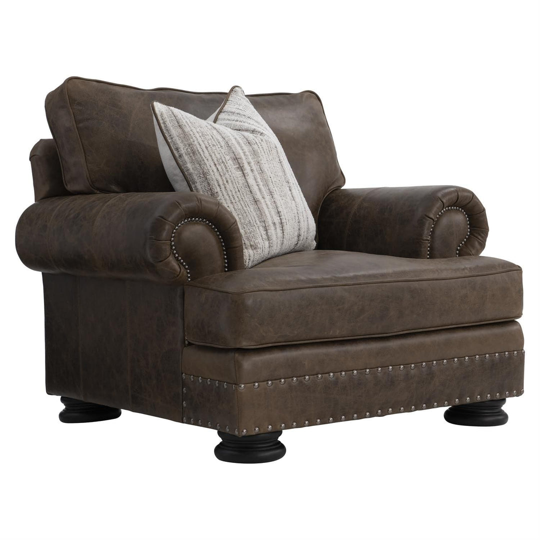 Foster Leather Chair-Bernhardt-BHDT-5372LMO-Lounge ChairsWith Pillows-Brown-2-France and Son