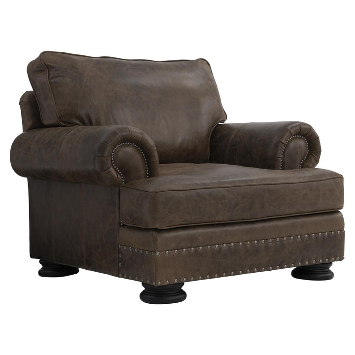 Foster Leather Chair Without Pillows-Bernhardt-BHDT-5372LY-Lounge Chairs-1-France and Son