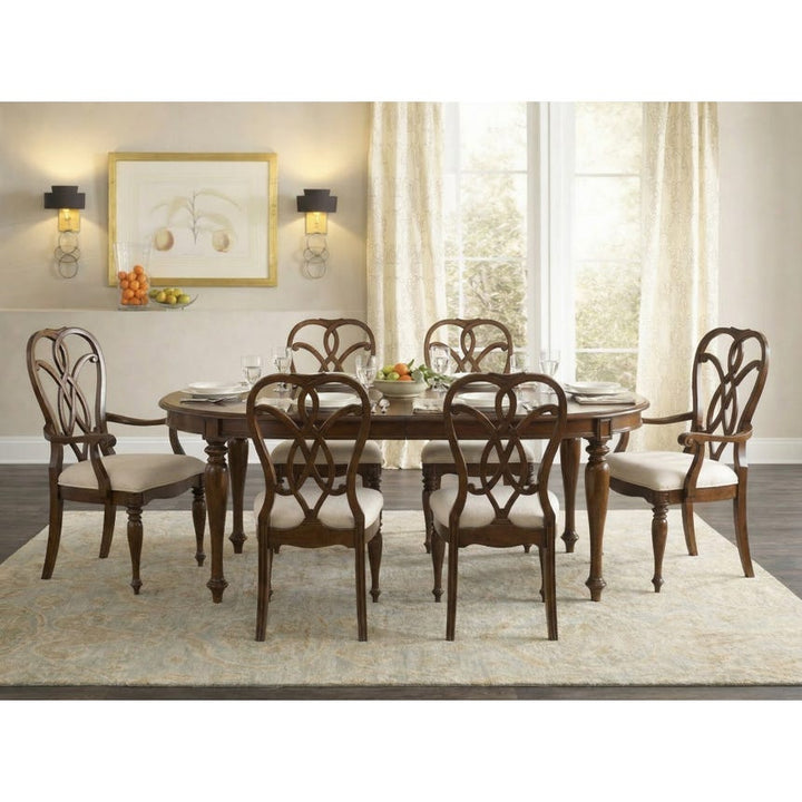Windsor Leg Oval Extension Dining Table With Two 18'' Leaves - Brown