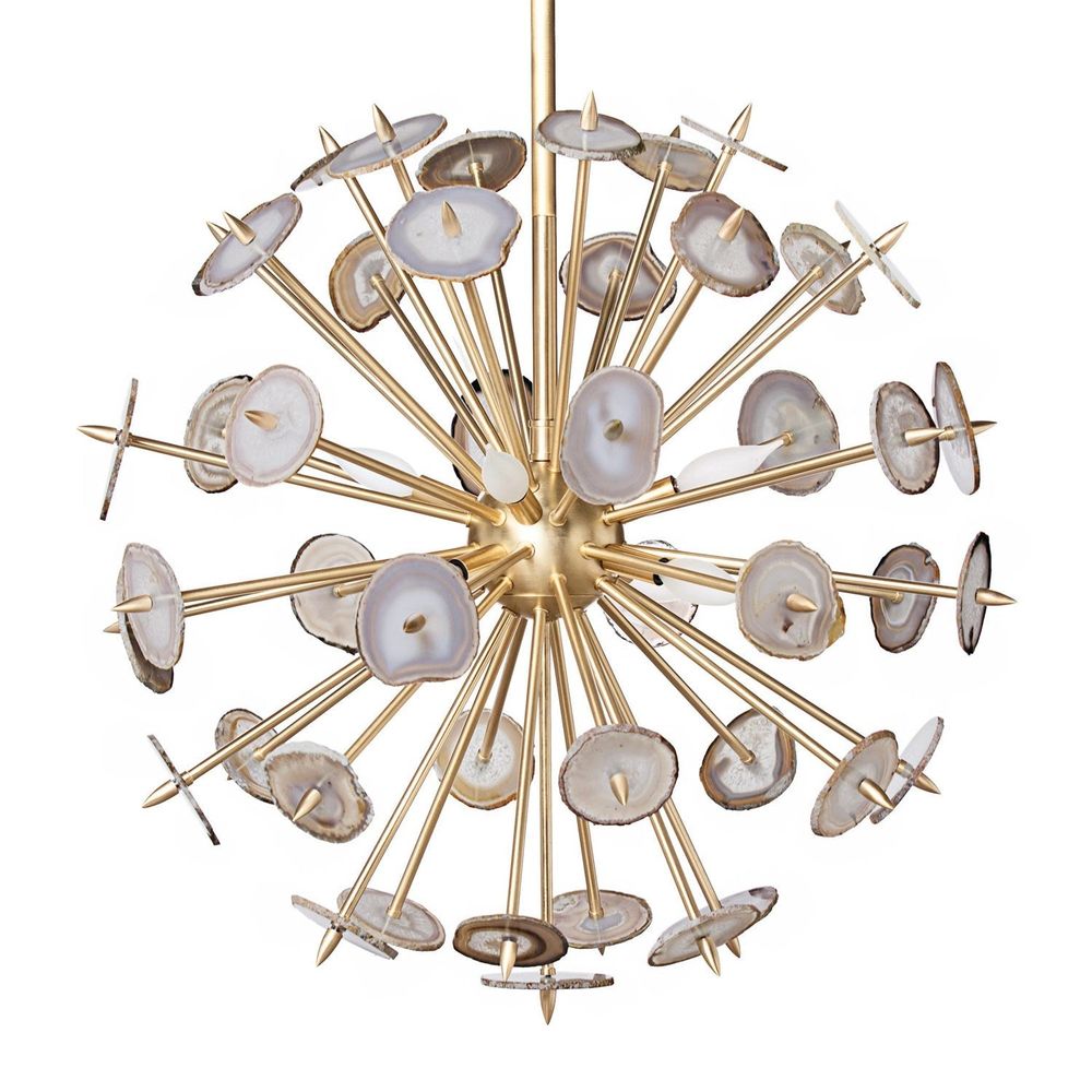 Chandeliers Agate Burst Chandelier-Satin Brass
