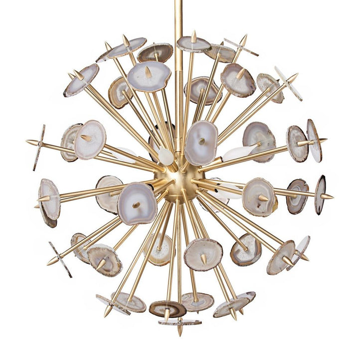 Chandeliers Agate Burst Chandelier-Satin Brass