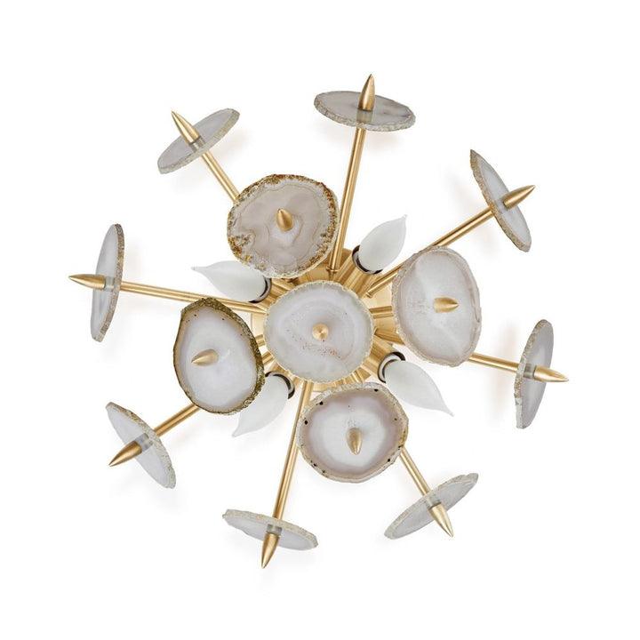 Agate Burst Sconce-Satin Brass