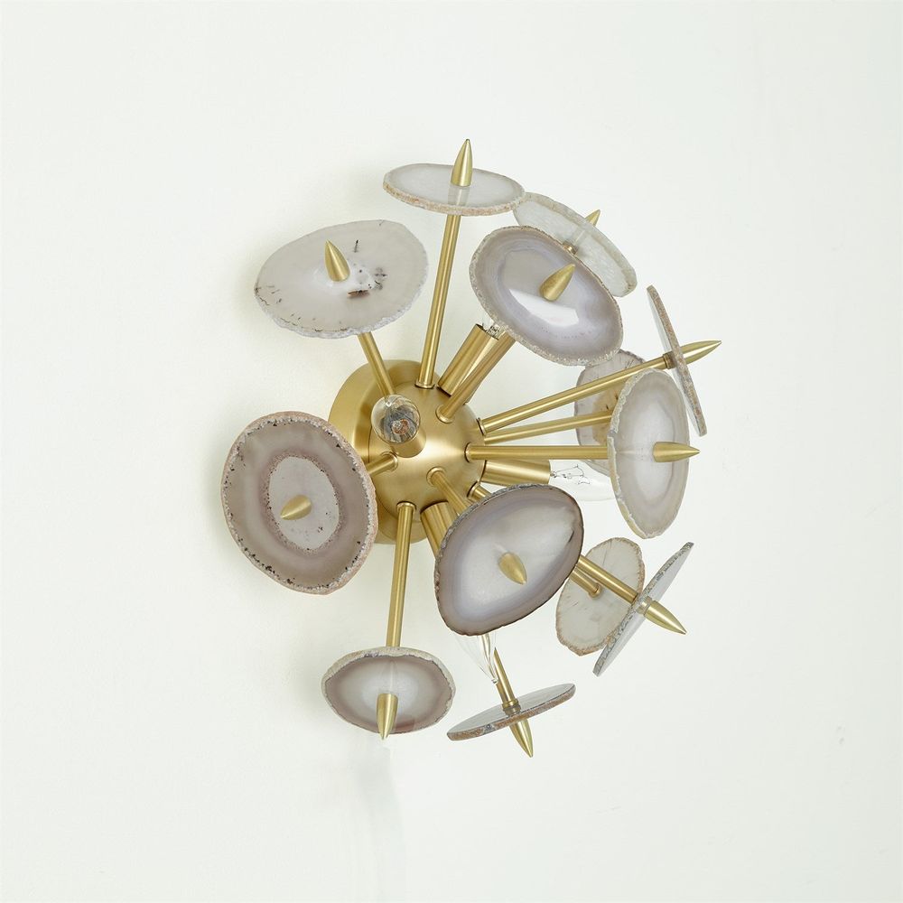 Wall Lighting Agate Burst Sconce-Satin Brass