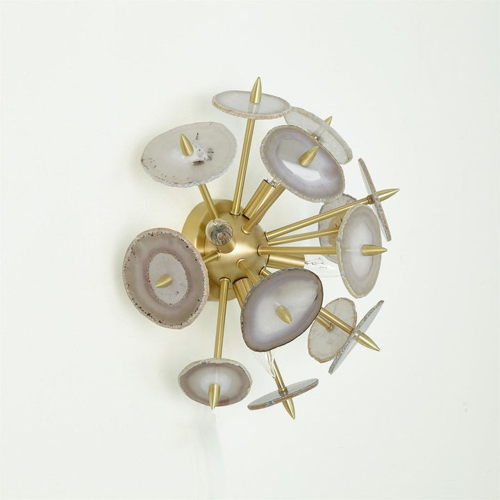 Wall Lighting Agate Burst Sconce-Satin Brass